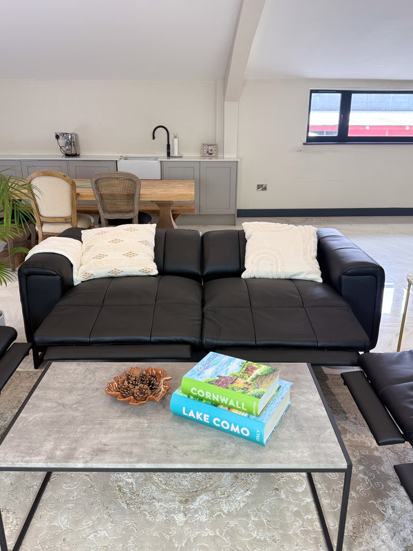 Richmond Electric Recliner Sofa Black 3+2 Set - Xshowhome