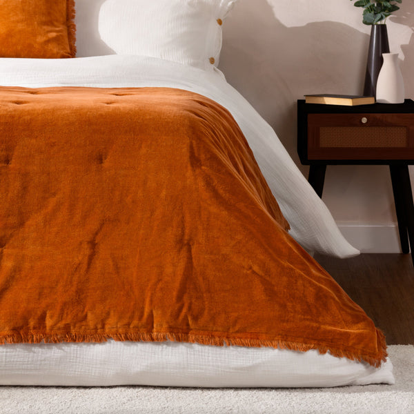 Jaye 140x220 Filled Bedspread Rust - Riva