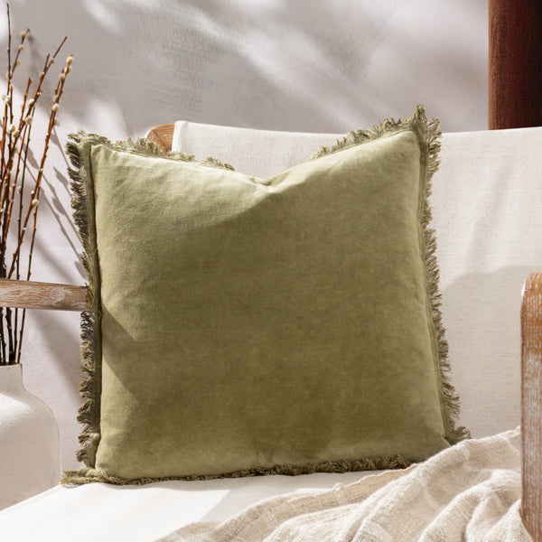 Jaye 45x45 Feather Filled Cushion Moss - lifestyle