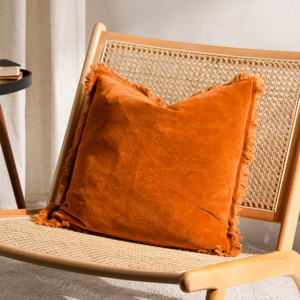 Jaye 45x45 Feather Filled Cushion Rust - lifestyle