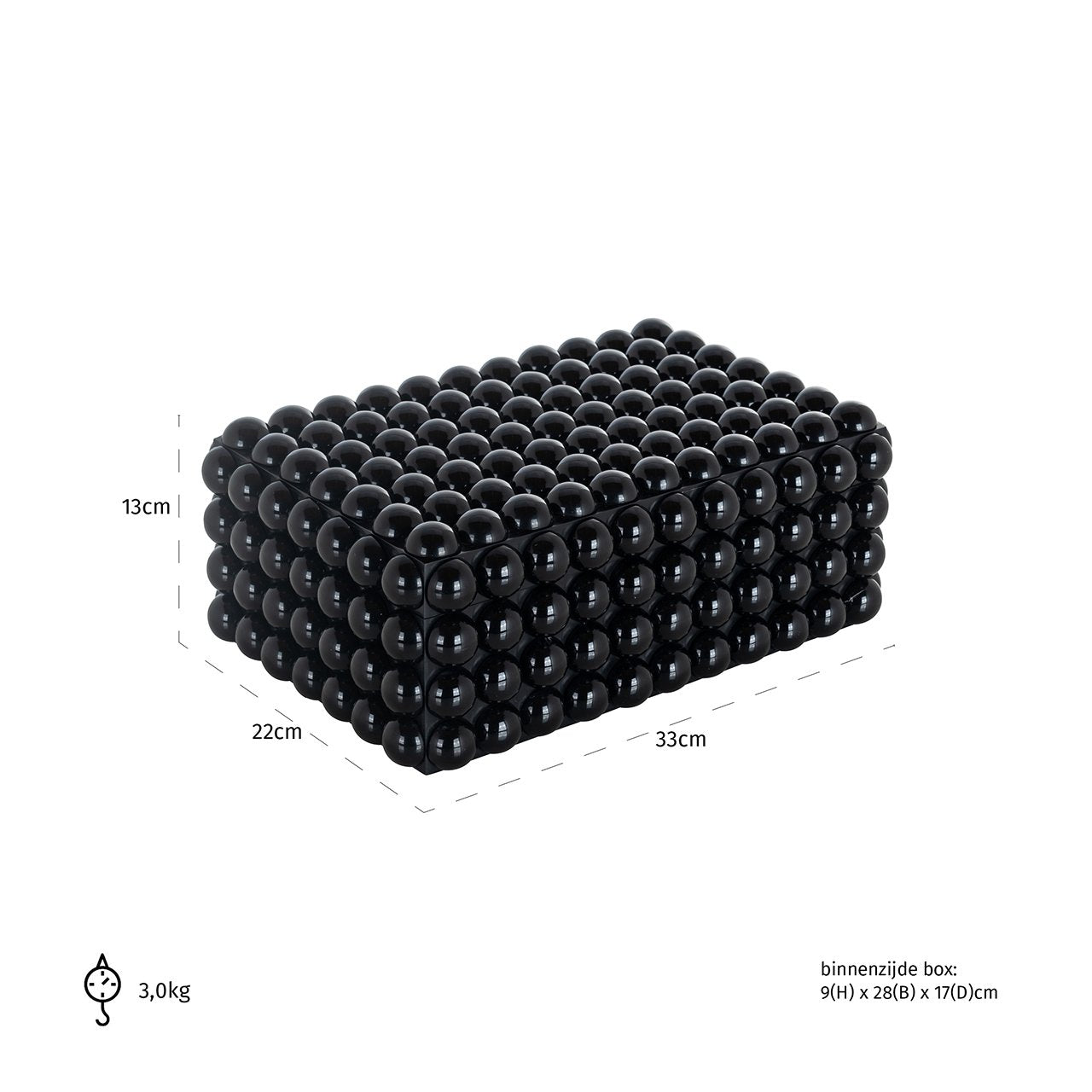 Storage box Batool big (Black)- Richmond Interiors