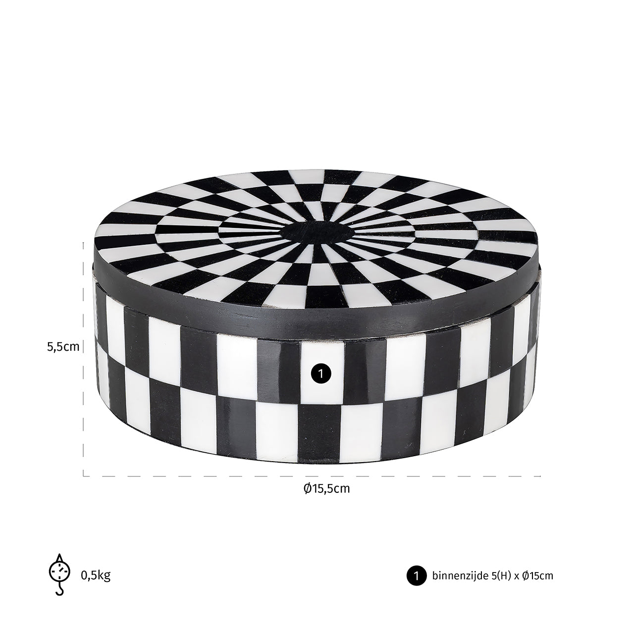 Storage box Nore (Black/white)- Richmond Interiors