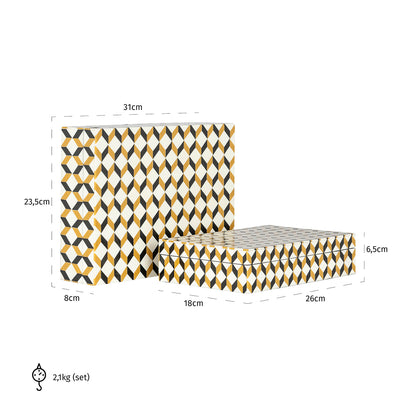 Storage box Frences set of 2 (Black/gold)- Richmond Interiors