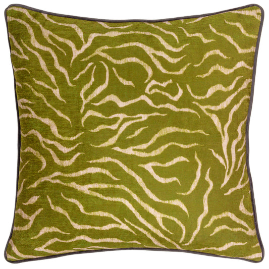 JURONG TIGER CHENILLE 50X50 FEATHER FILLED CUSHION MOSS