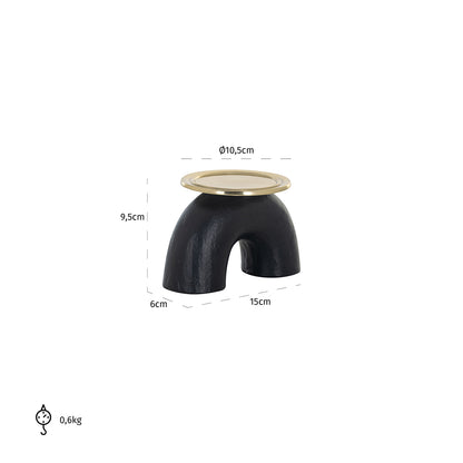 Candle holder Femke small (Black/gold)- Richmond Interiors