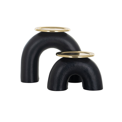 Candle holder Femke small (Black/gold)- Richmond Interiors