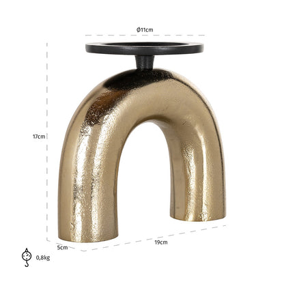 Candle holder Jadey small (Black/gold)- Richmond Interiors