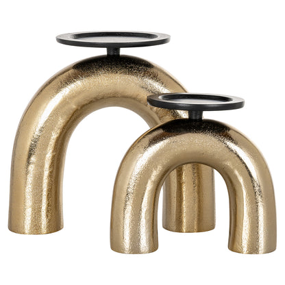 Candle holder Jadey small (Black/gold)- Richmond Interiors