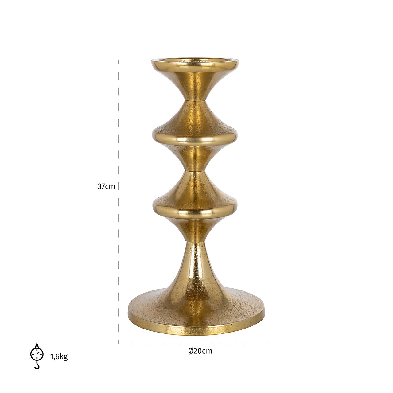Candle holder Ayden small (Gold)- Richmond Interiors
