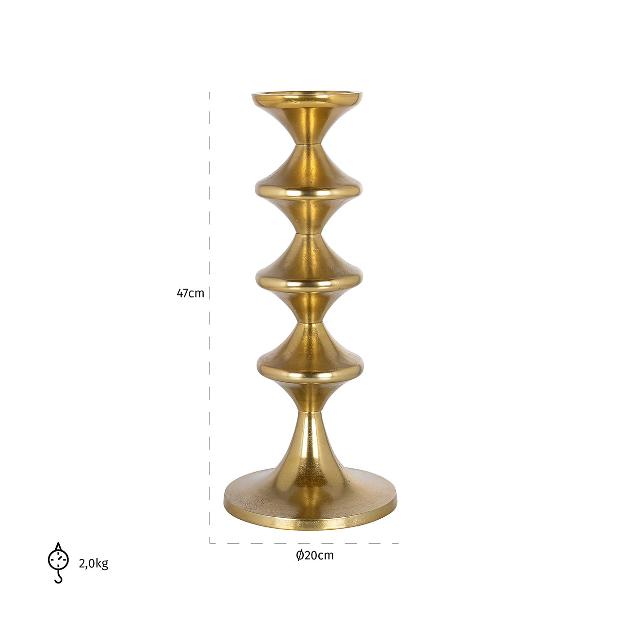 Candle holder Ayden big (Gold)- Richmond Interiors