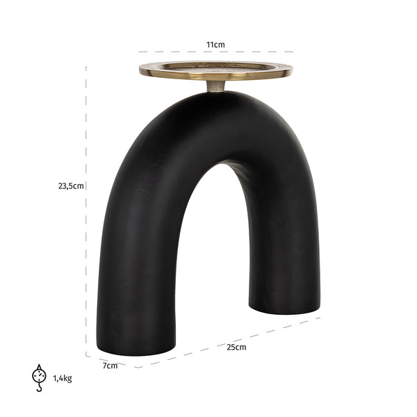 Candle Holder Livi Big (black/gold) – Richmond Interiors