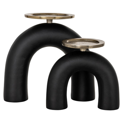Candle holder Livi big (Black/gold)- Richmond Interiors