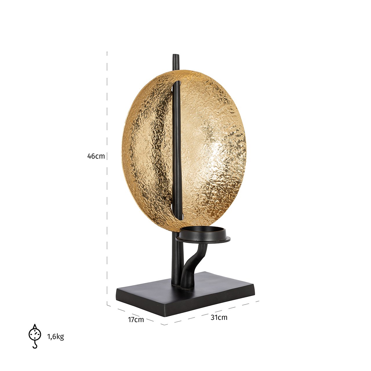 Candle holder Chayra (Black/gold)- Richmond Interiors