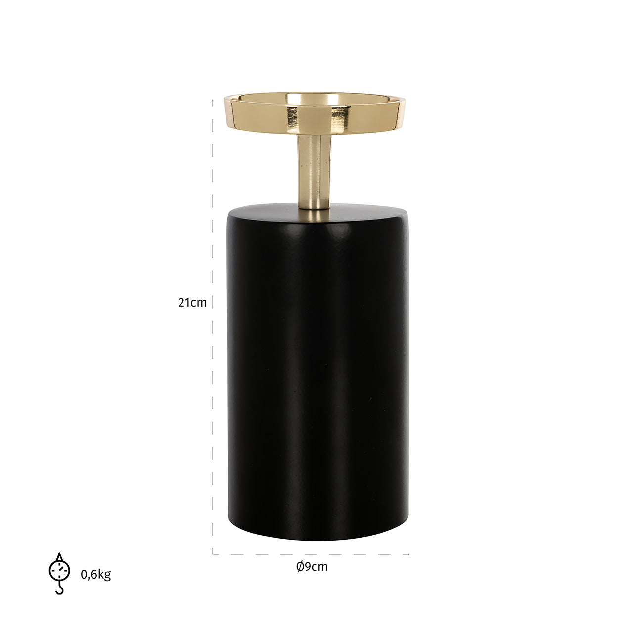 Candle holder Caya small (Black/gold)- Richmond Interiors