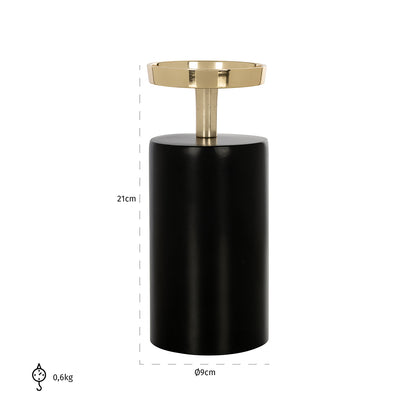 Candle holder Caya small (Black/gold)- Richmond Interiors