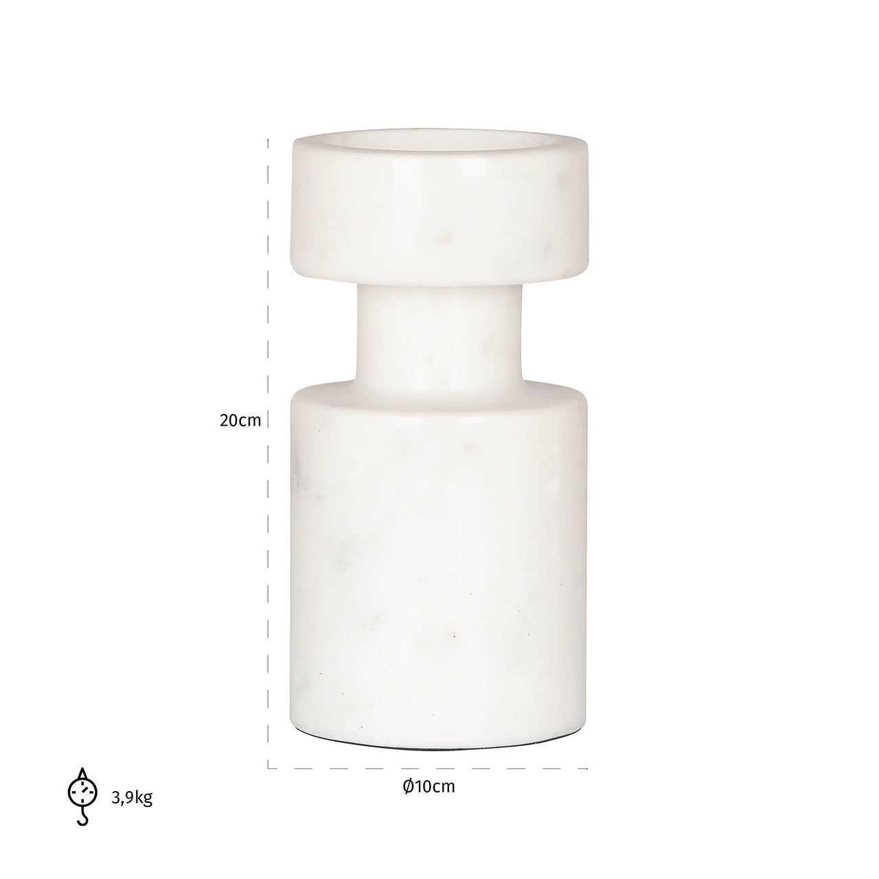 Candle holder Melle small (White)- Richmond Interiors