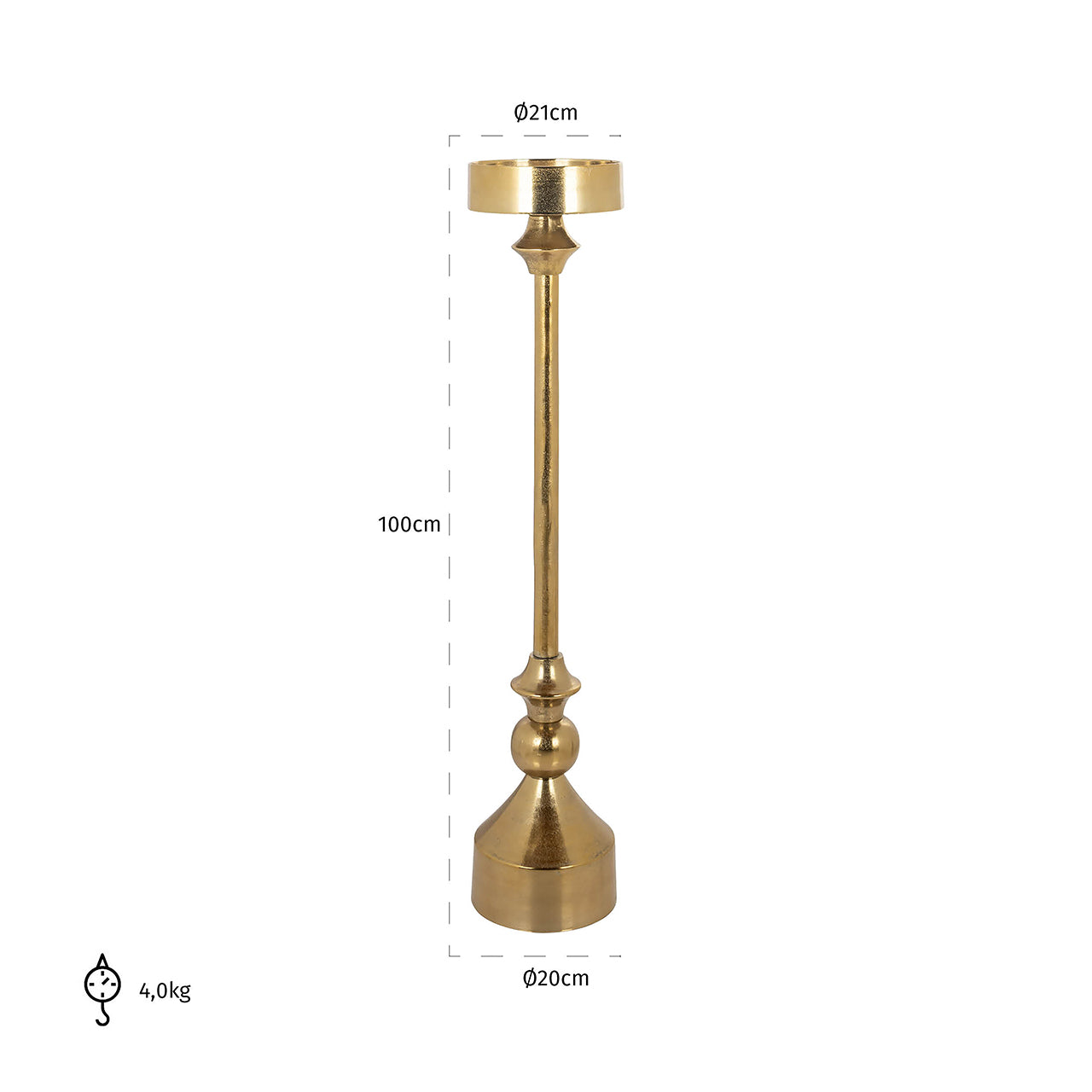 Candle holder Presley big (Gold)- Richmond Interiors