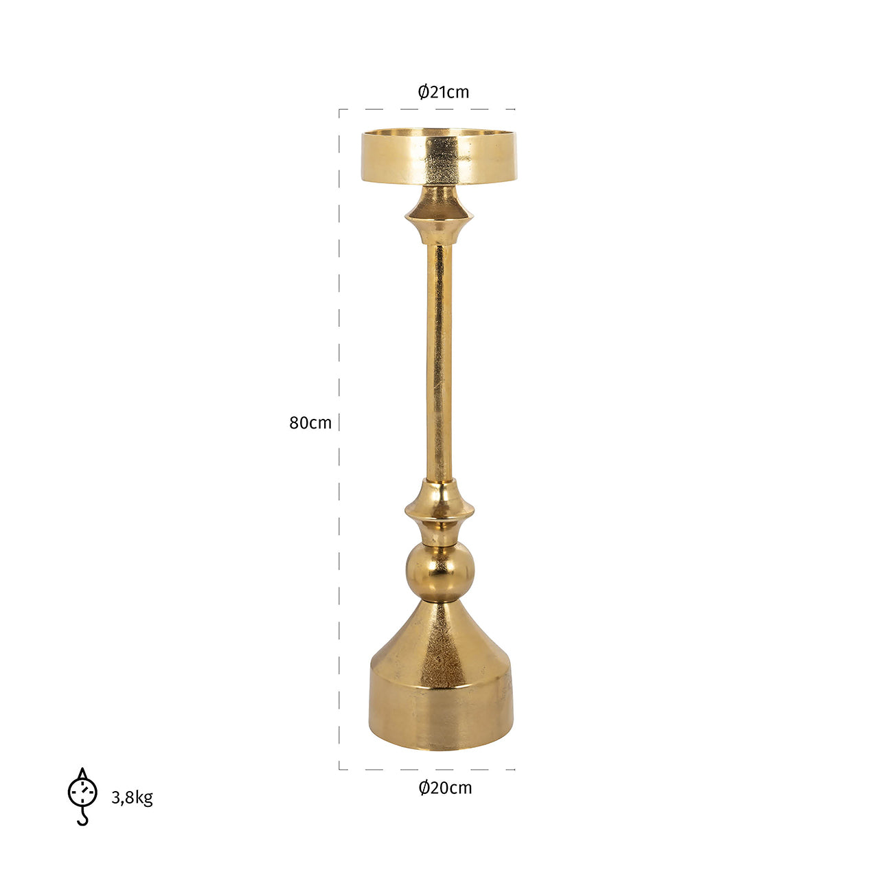 Candle holder Presley small (Gold)- Richmond Interiors