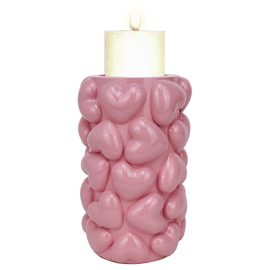 Candle holder Emel hearts big (Pink)