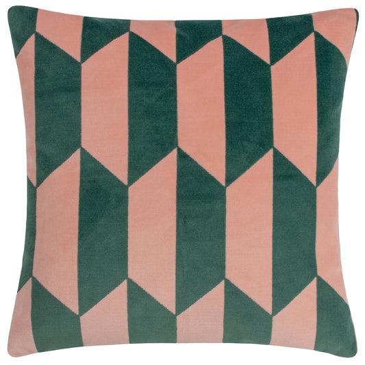 KALHO 45X45 FEATHER FILLED CUSHION PINK/GREEN