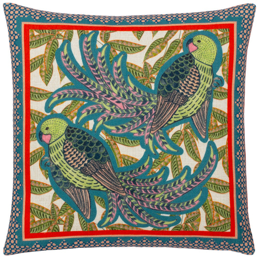 KARASI PARROTS 43X43 FEATHER FILLED CUSHION MULTI