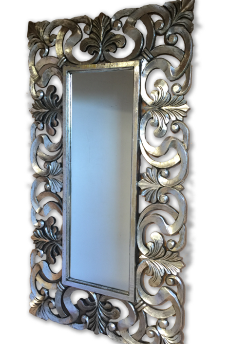 Maison XXL Silver Hand Carved Mirror