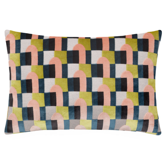KEELA 35X50 FEATHER FILLED CUSHION PINK/AVO GREEN