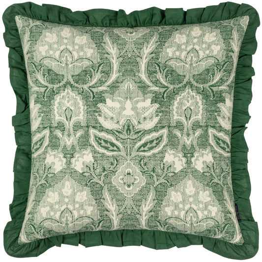 KIRKTON 50X50 FEATHER FILLED CUSHION BOTTLE GREEN