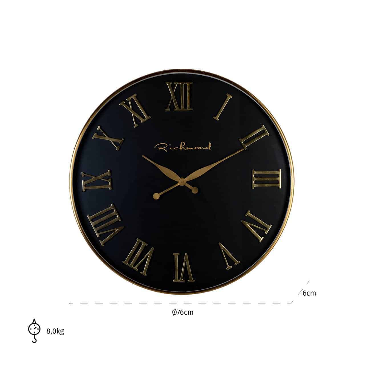 Clock Deonne round gold (Gold)- Richmond Interiors