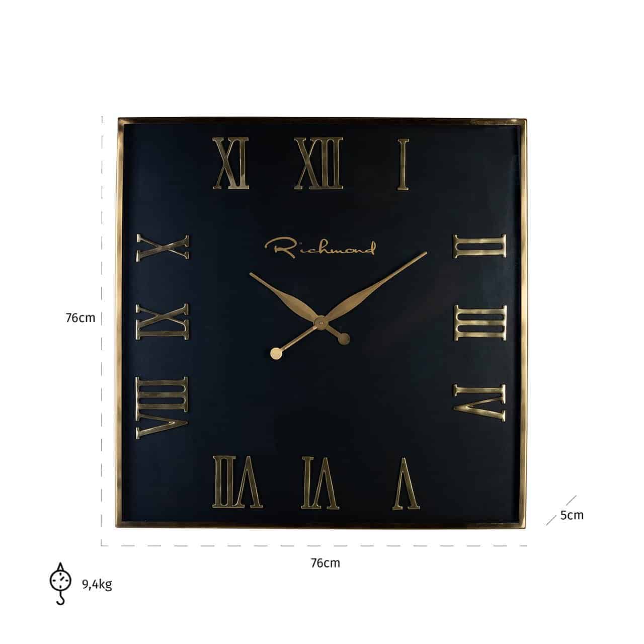 Clock Derial square gold (Gold)- Richmond Interiors