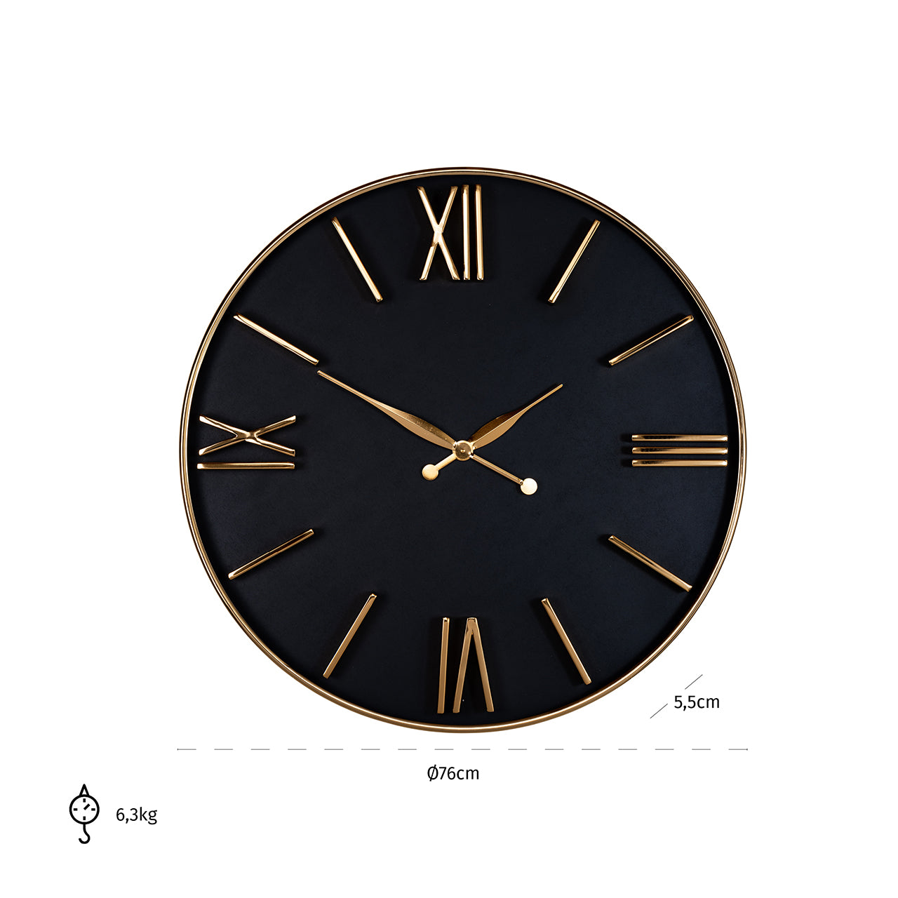 Clock Lyem (Black/gold)- Richmond Interiors