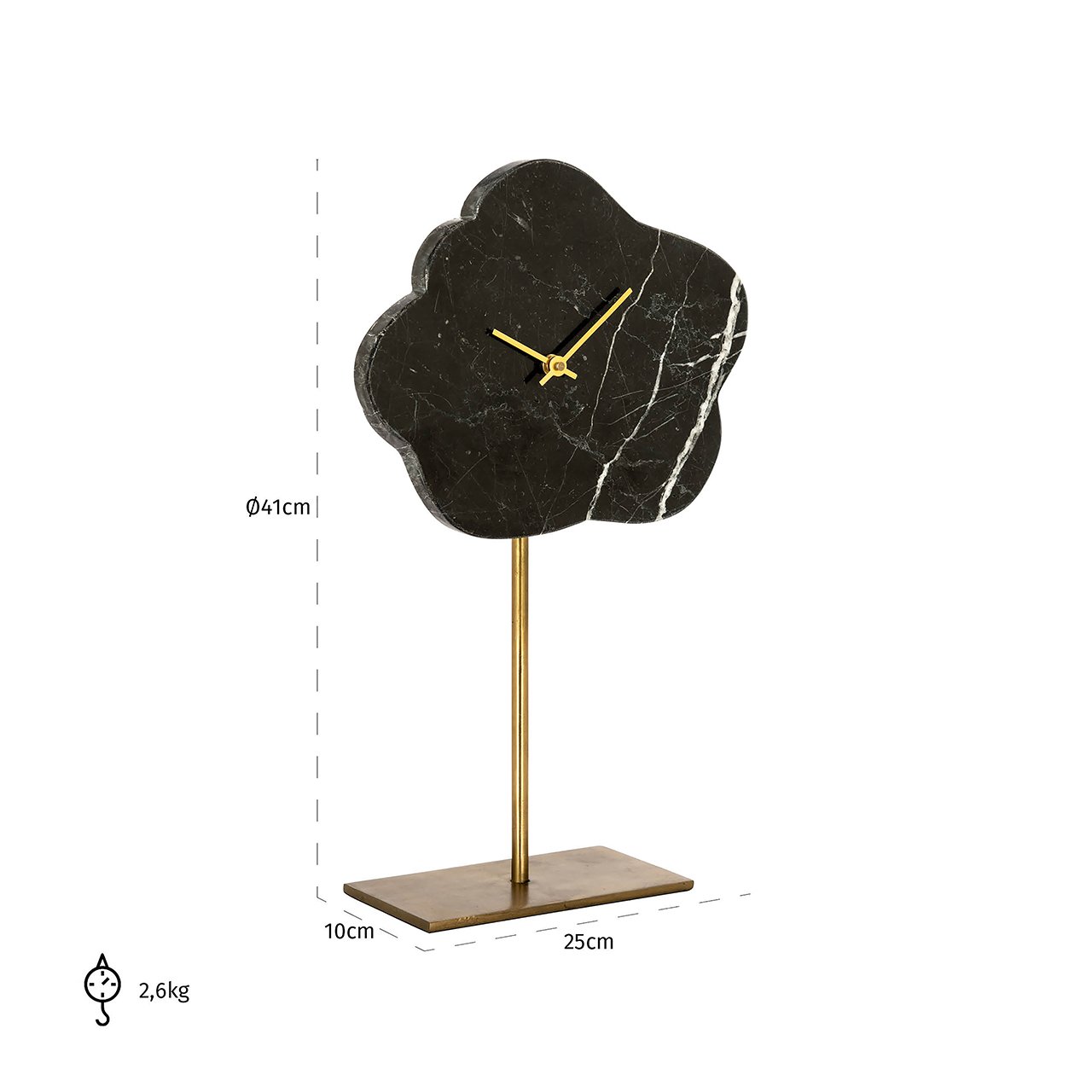 Clock Bram on standard (Black/gold)- Richmond Interiors