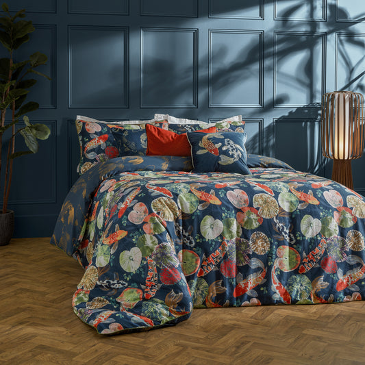 KOI POND DOUBLE DUVET SET MIDNIGHT