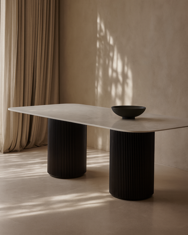 Lantine Marble 270 Dining Table - Matt Black - Tommy Franks