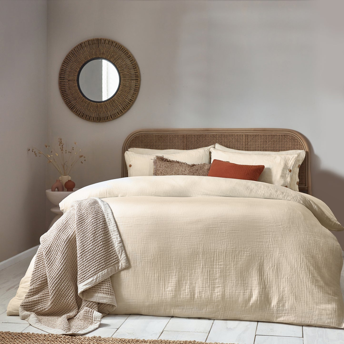 LARK KING SIZE DUVET SET NATURAL