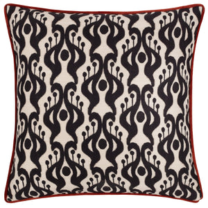 Laucala Ikat 43x43 Feather Filled Cushion Black