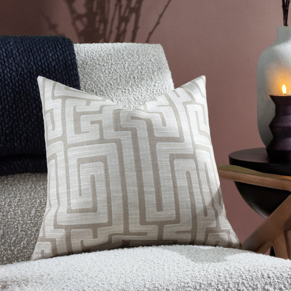 Lauder 45x45 Feather Filled Cushion Ecru - lifestyle
