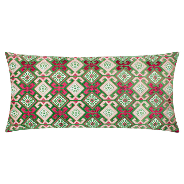 Laurel 30x60 Feather Filled Cushion Cerise/jade