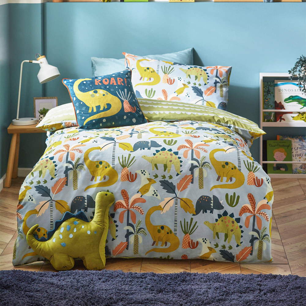 Little Dinos Toddler Duvet Set Blue/gren
