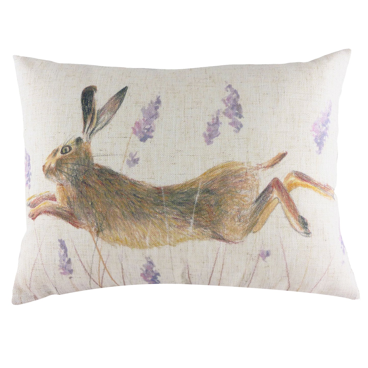 LEAPING HARE 43X33 FEATHER FILLED CUSHION MULTI