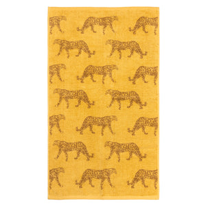 Leopard Jacquard Hand Towel Gold
