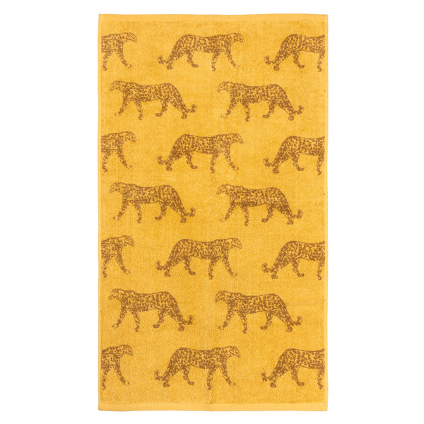 Leopard Jacquard Hand Towel Gold