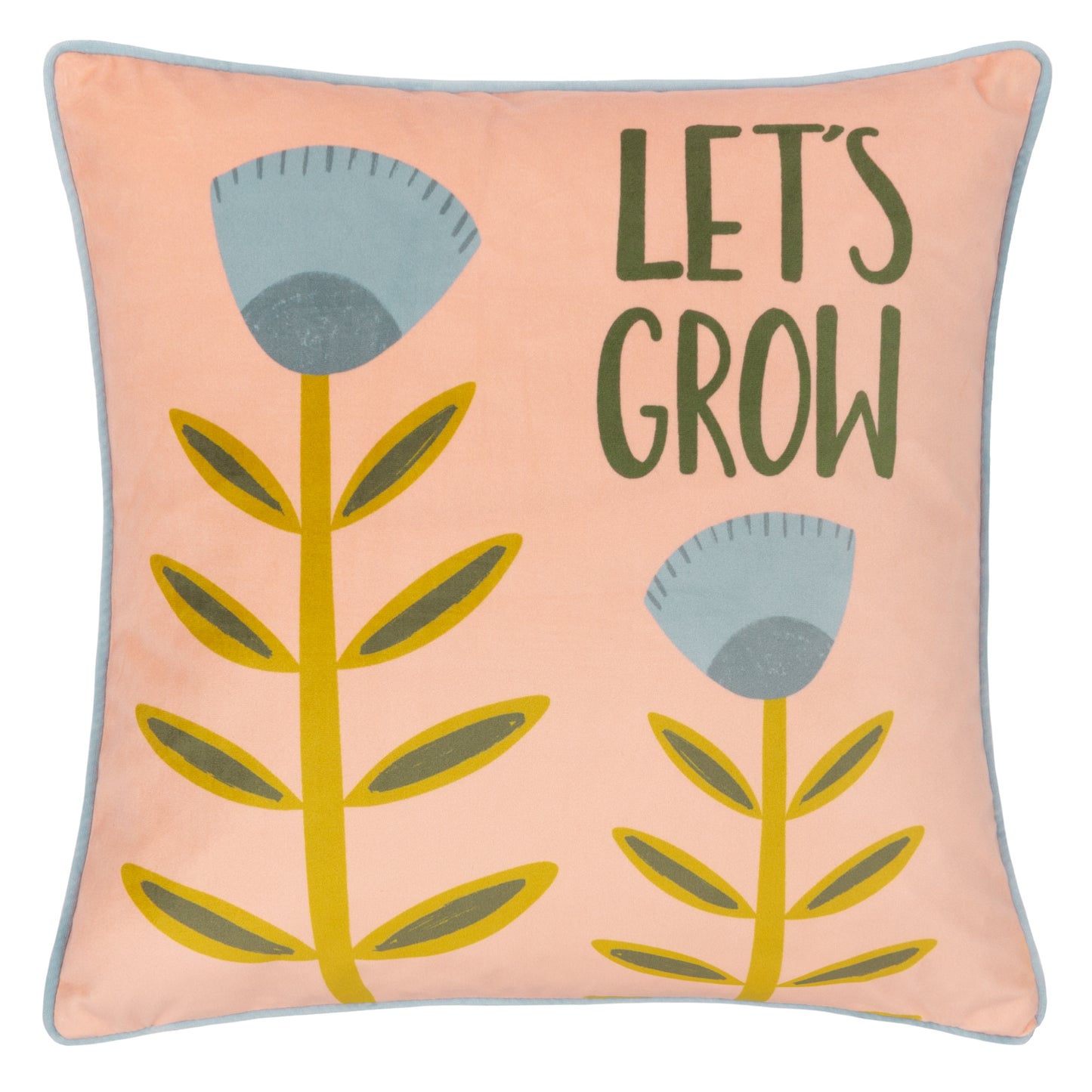 LETS GROW 43X43 FEATHER FILLED CUSHION PINK