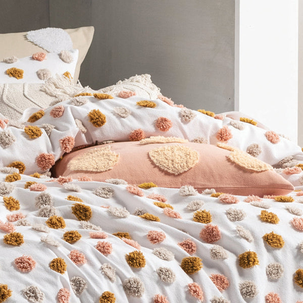Linen House Haze Super King Size Duvet Set Pink/Sand - Riva