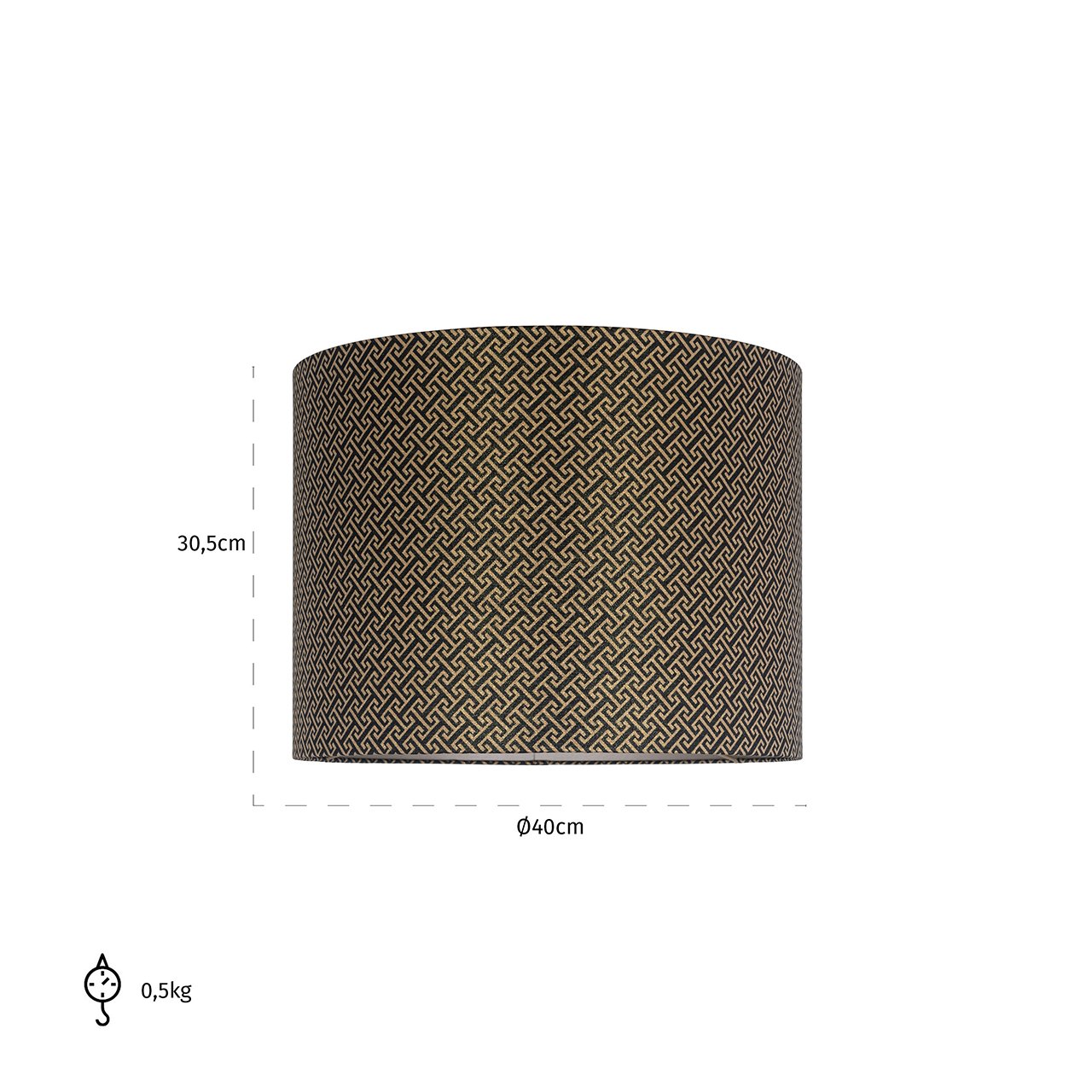 Lampshade Geo cilinder 40Ø (Donna-21056-Geo Classic Big 9999 Black)- Richmond Interiors