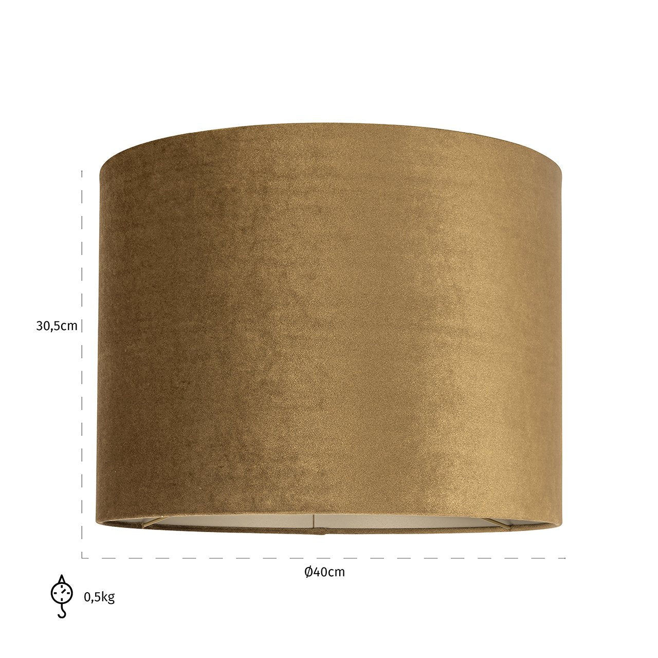 Lampshade Addy gold velvet cilinder 40Ø (Gold)- Richmond Interiors
