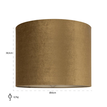 Lampshade Addy gold velvet cilinder 50Ø (Gold)- Richmond Interiors