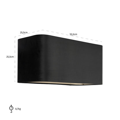 Lampshade Maddy black velvet rectangle (Black)- Richmond Interiors