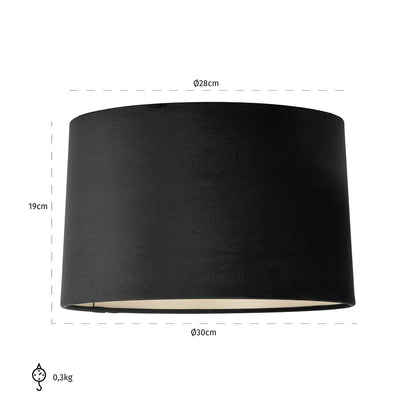 Lampshade Maddy black velvet 30Ø (Black)- Richmond Interiors