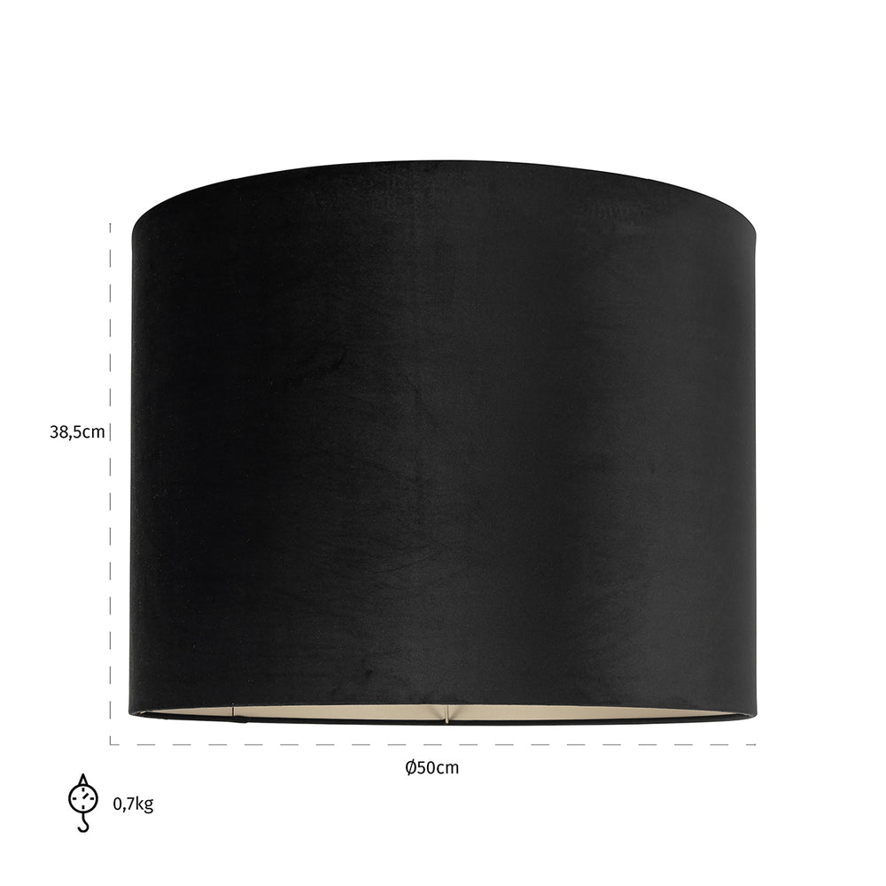 Lampshade Maddy black velvet cilinder 50Ø (Black)